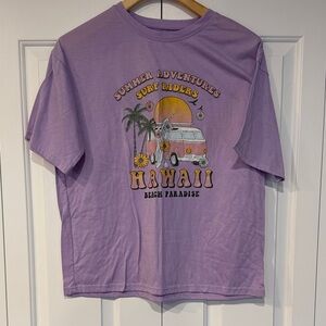 SHEIN Purple Summer Adventure Tee